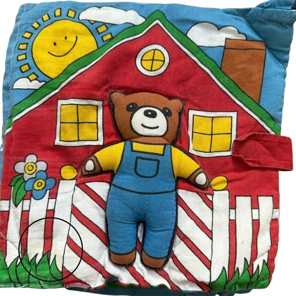 4/$25 Vintage Baby’s First Book Club Teddy’s Day Washable Fabric Colorful Plush